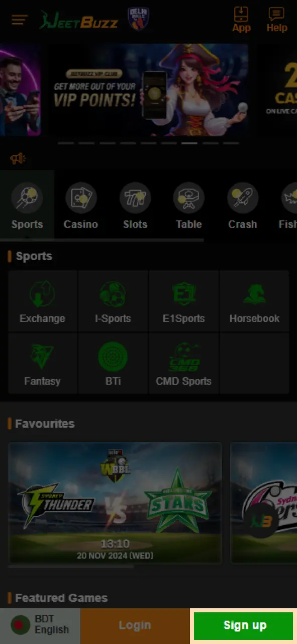 JeetBuzz-এ একটি অ্যাকাউন্টের জন্য সাইন আপ করুন।