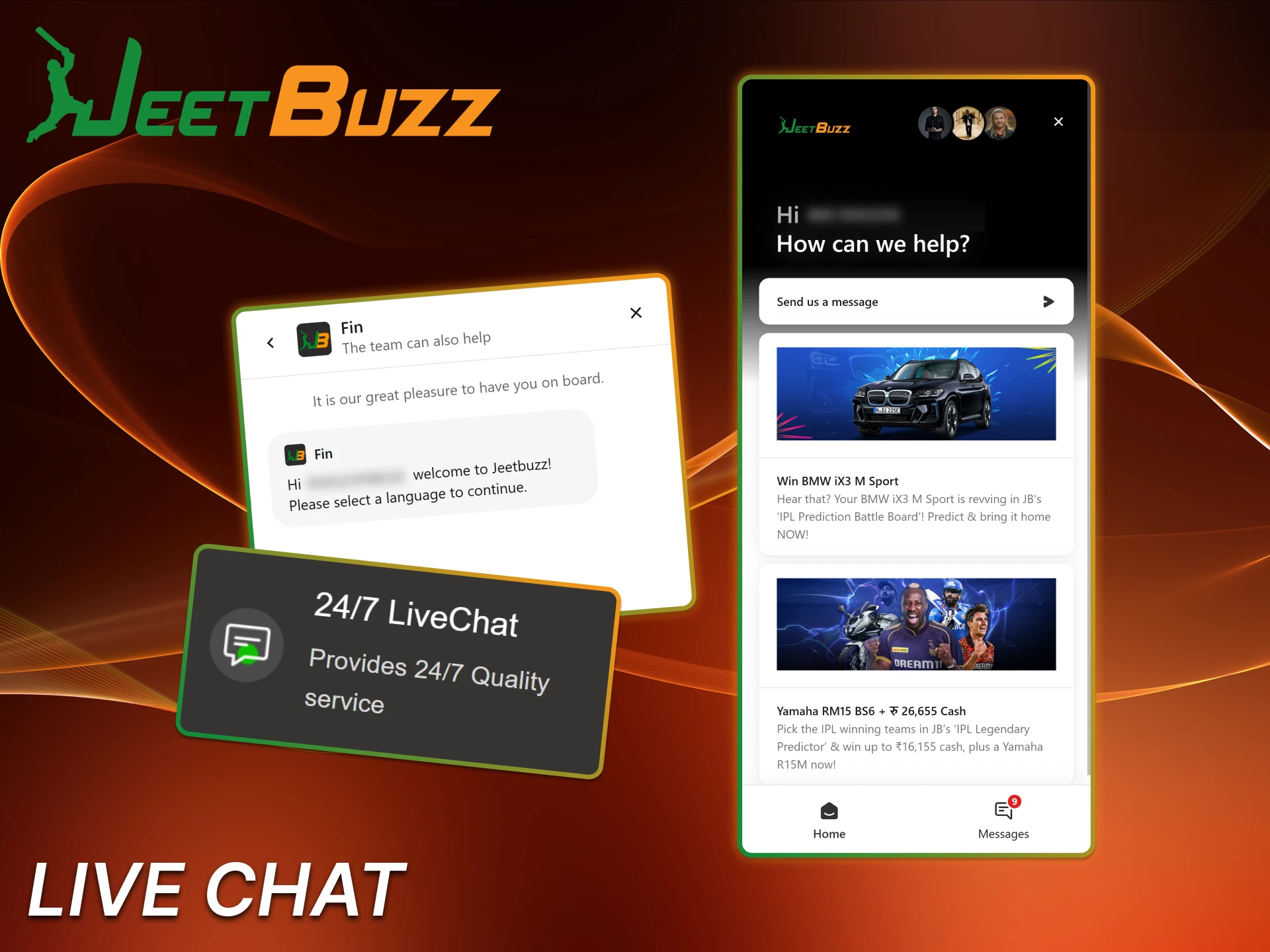 Get instant support through the Live Chat feature on Jeetbuzz app.