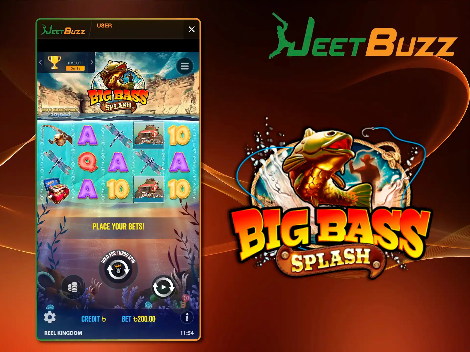 Show off your skills and achieve a big win in the Big Bass Splash game from JeetBuzz Casino.